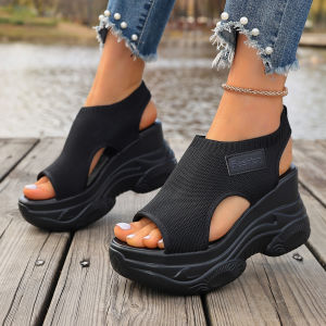 [Free Shipping] Summer Sandals for Women Casual Trendy New Fashion Thick-Soled Wedge Heel  Summer Shoes for Women