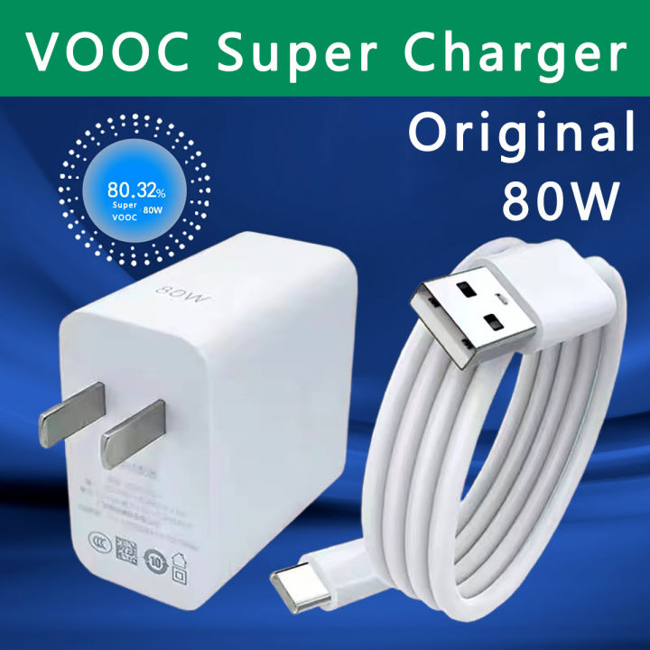 Original Super VOOC 80W Charger Compatible With FOR OPPO Flash
