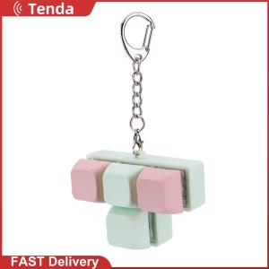 [Tenda]Finger Keyboard Fidget Toys 4-Button DIY Keyboard Clicker Toy Finger Calming Keychain Stress Relief Toys for Kids Adults