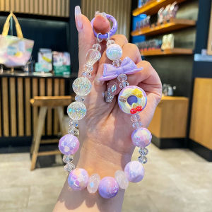 Sweet Donut Sanrio Phone Chain Handmade Beaded Short Phone Hanging Decoration Small Fresh Best Friend Gift