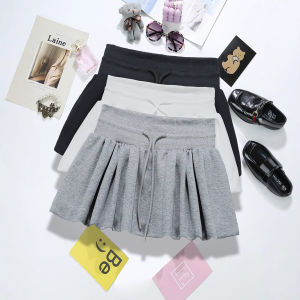 COD ballet style small bud skirt Korean womens clothing elastic waist design drawstring casual white skirt 94612026 new product