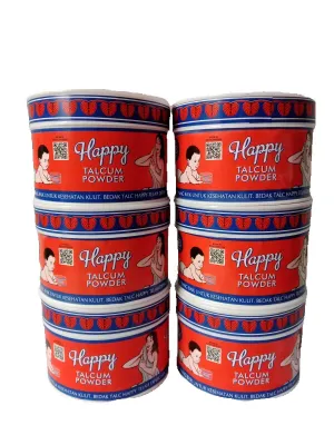 6 pcs bedak happy talcum powder 150gr bedak bayi bedak gatal bedak anak dan dewasa