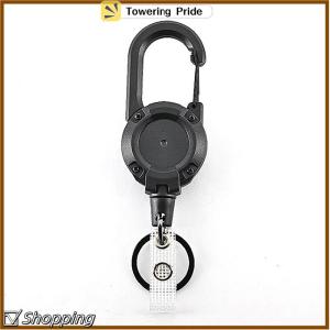 [Towering Pride] Anti-theft Metal Easy-to-pull Buckle Rope Elastic Keychain Retractable Key Ring Anti Lost Ski Pass ID Card