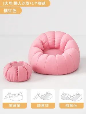 Lazy ins wind pumpkin sofa can sleep and lie. Small-sized cream wind sofa bedroom balcony double sofa.