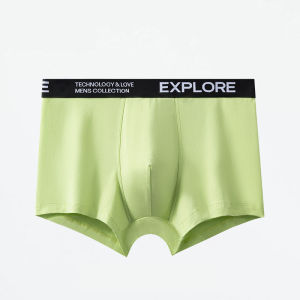 KUCHAR Boxer Underwear for Men Breathable Cotton Stretchy Fashion Letter Print Plus Size Male Panties