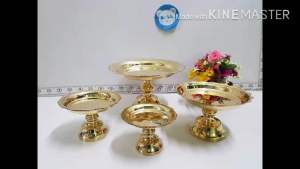 Brass Byfa SET1305 โตกหล่อใหม่ เซต4ชิ้น พานรองยกสูง พานโตก โตกทองเหลือง พานรองทองเหลือง - สวยงาม งานทองเหลืองแท้ เนื้อดี สั่งซื้อได้ที่นี่!