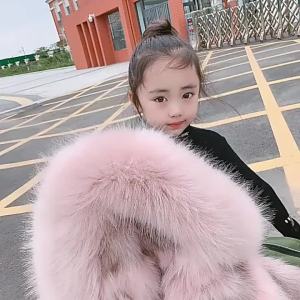 Boys Girls Fur Jacket Parkas Winter Faux Fur Liner Coat Childrens Outerwear Imitation Fox Fur Hood Girls Jackets Coats TZ127