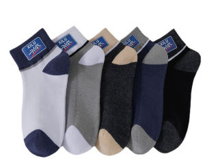 Mens Breathable Mesh Business Socks Formal Dress Crew Socks Moisture Wicking Odor Resistant Lightweight Soft Sweat Absorbent Comfortable Office Socks