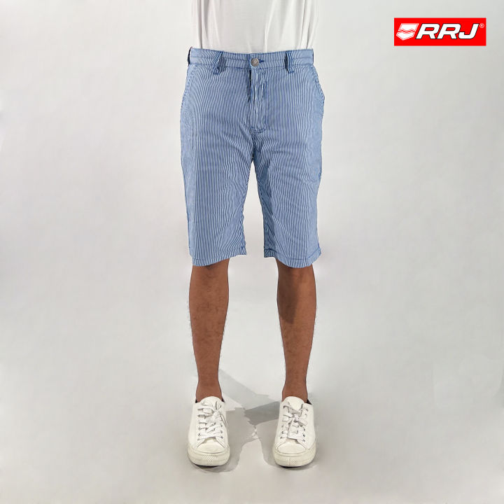 RRJ Men's Basic Non-Denim Reversible Short Rinse Wash Fabric Trendy Fashion  Casual High Quality Short for Men 165817 (Blue-White) Lazada PH