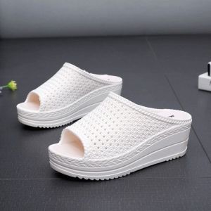[Free Shipping] High-Heeled Slippers With Thick Soles For Petite Women Summer Non-Slip Home Use Platform High-Heeled Wedge Slippers For Women Trendy For Going Out