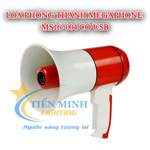 Loa Phóng Thanh MEGAPHONE MS16- 004 Có USB chức năng thu âm lại 1 đoạn thông báo và phát lại lặp lại liên tục
