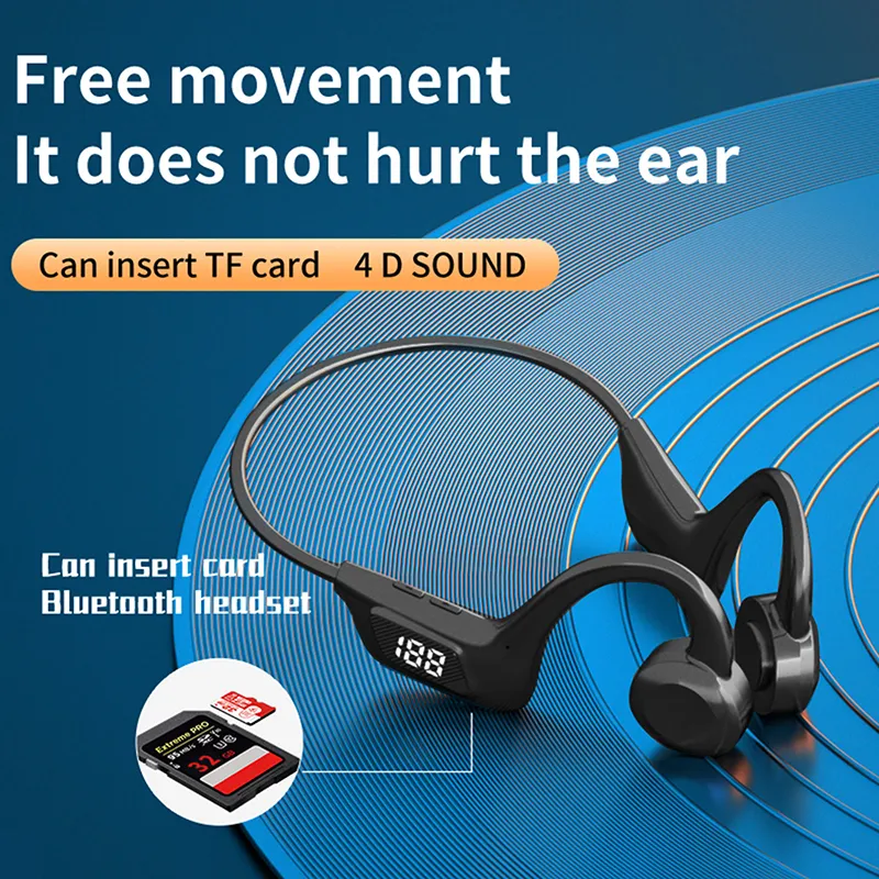 Bone Conduction Wireless Headset Bluetooth Headphones Earphone for