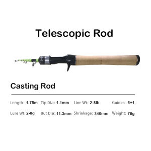 PURELURE 1.50m XUL BFS Telescopic Rod 5ft Travel Rod Trout Spinning Casting Solid Tip Carbon Fishing Rod Small Bait Perch Rod