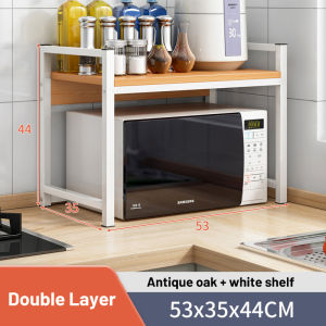 Bestseller 2/3 Tier Microwave Oven Rack Kitchen Organizer Microwave Oven Shelf Large Load Capacity Mini Wooden Kitchen Storage Rack