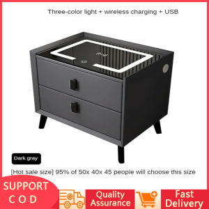 Smart bedside cabinet wireless charging solid wood bedside tables with drawers nightstand bedroom bed side night table LED light minimalist bedside drawer cabinet Tables with drawers nightstand bedroom bed side night table