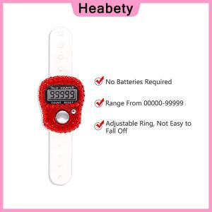 Heabety Electronic Finger Counter Ring Finger Click Portable Resettable Digital Display Counter Golf Count Braided Prayer Accessories
