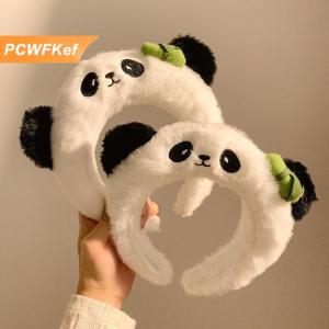 【PCWFKef】 Dễ Thương Phim Hoạt Hình Gấu Trúc Sang Trọng Headband Cho Phụ Nữ Của Rửa Mặt Vui Chơi Giải Trí Công Viên Vui Nhộn Và Sáng Tạo Headband Cho Zoo Tóc Phụ Kiện