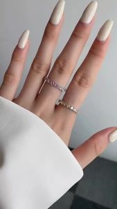 S925 Pure silver diamond ring for women European and American fashion single row full diamond ring hot-selling jewelry wholesale