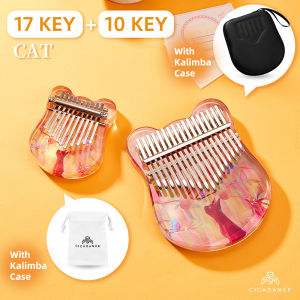 Đàn Kalimba Pha Lê 10/ 17/ 21 Phím Kiểu Dáng Ngộ Nghĩnh Chất Liệu Acrylic Trong Suốt Thiết Kế Hình Cá Voi/ Hươu/ Mèo Đáng Yêu Quà Tặng Âm Nhạc Lý Tưởng