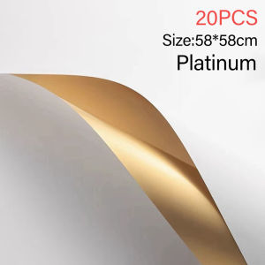 20Pcs Gold Two Wrapping Paper Packaging Waterproof Paper Gift Paper Bouquet Gilt Wrapping Paper