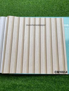 Wallpaper Dinding Motif Kisi Kisi Kayu Coklat Abu Hitam Cream