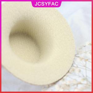 JCSYFAC 2 chiếc mũ rơm thu nhỏ cho Nhà búp bê Mũ búp bê mini đồ trang trí nhà búp bê dệt tay