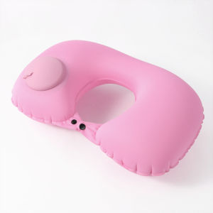 Harga Grosir - Bantal Leher Angin Pompa Otomatis / Traveling Inflatable Neck Pillow U-Shaped