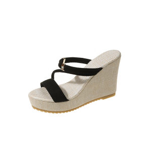 [Free Shipping] Summer New Korean-Style Sandals Wedge Heel Waterproof Platform Thick-Soled Sandals Fashionable High Heels Platform Sandals Versatile For Two Different Styles