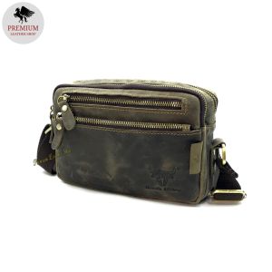 Rush Rider Full Cow Leather Sling Bag Men Shoulder Bag CrossBody Men Messenger Bag