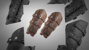 Medieval Armor Men Cosplay Arm Warmers Lace-up Vintage Pirate Knight Gauntlet Wristband Bracer Adjustable Accessories