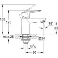 ก๊อกอ่างล้างหน้า  รุ่น BAUEDGE 32861000 GROHE. 
