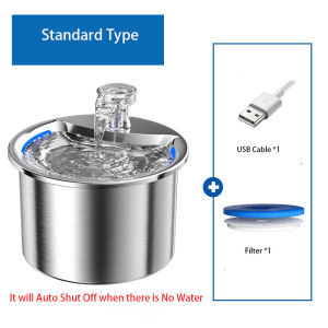 2L Smart Pet Water Fountain Stainless Steel Automatic Induction Water Dispenser Ultra Quiet Pump Water Foutain for Cat Dog with Filter