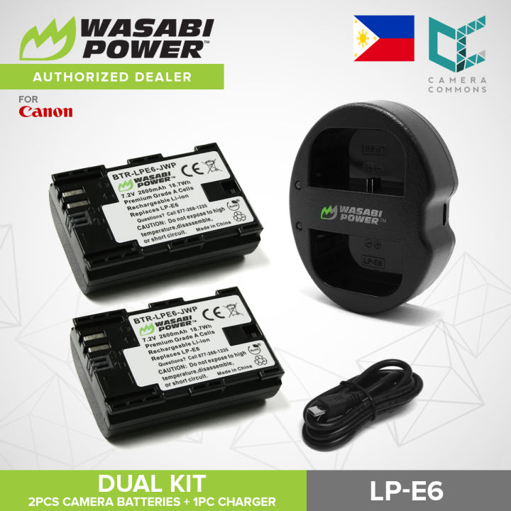 Wasabi Power LP-E6 LP-E6N Dual Kit Battery Charger for Canon Cameras LPE6  Lazada PH