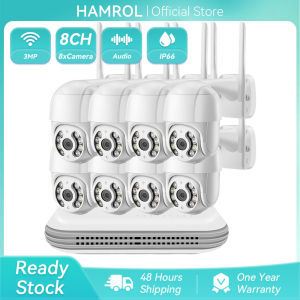 Hamrol New 3MP 8CH Wireless CCTV System Mini NVR HD PTZ IP Camera WiFi Security System P2P XMEYE APP