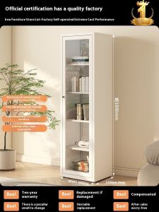 Display Cabinet Display Shelf Locker Glass Door Modern Iron Bookshelf Handmade Display Cabinet
