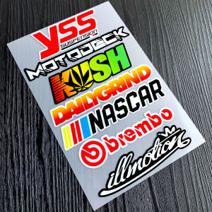 Miếng Dán Phản Quang Cho Xe Máy Miếng Dán Mũ Bảo Hiểm Xe Đạp Sọc Cạnh Miếng Dán Trang Bị Thêm Kính Chắn Gió Phía Trước Thân Xe Bên Hông Monster Energy MOTUL IRELLI Limited JDM GoPro ENEOS AKRAPOVIC Đề Can Cho YAMAHA HONDA SUZUKI KAWASAKI KTM DUCATI