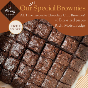 (36 pieces) Fudgy Moist Chocolate Chip Brownies Local Singapore Based