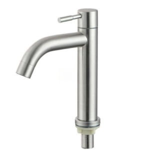 【BUY 1 GET 1 FREE 】SUS304 stainless lavatory faucet SteelCheapest faucet sink faucet washbasin faucet durable hand washing faucet Stainless steel sink faucet Cold Tap 18cm