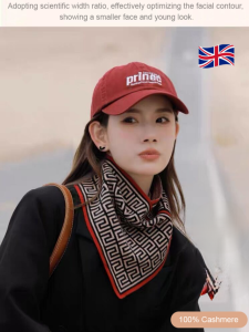 Women Wool Triangle Scarf Korean Warm Plaid Neck Scarf Neck Protection