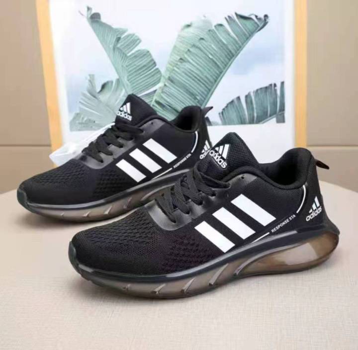 Adidas black outlet suede running shoes