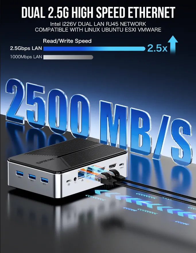 GMKTEC NucBox G9 Intel N150 NAS Mini PC - 12GB RAM, 64GB eMMC, 2TB
