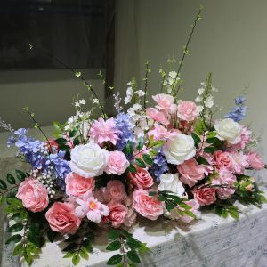 Multiple Colors Rose Artificial Flower Floor Flower Row Wedding Backdrop Decor Hotel Banquet Layout Window Display Props for Wedding