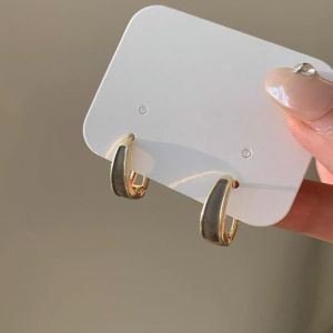 CHANBAEK Geometric Sweet Temperament Copper Party French Style Women Hoop Earrings Huggie Earrings Enamel Ear Buckle Korean Style Earrings
