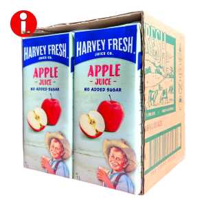 HARVEY FRESH Premium 100% Natural Apple Juice No Added Sugar 1L Carton Pack (Box of 6)