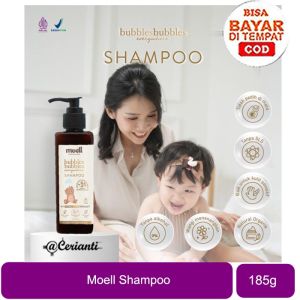 Moell Shampoo Bayi 185ml - Bubbles Bubbles Everywhere Shampoo - Shampoo Bayi - SLS Free - Natural Organic Cerianti
