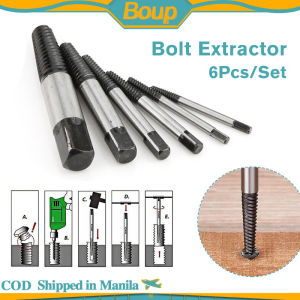 [Fast Delivery] 6Pcs/Set Bolt Extractor Kit Screw Extractor Set Broken Bolt Remover Broken Screw Extractor 4-25mm