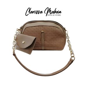 CLARISSA MAHEIN Shoulder Bag 2 Ruang Korean Style Tali Rantai Tas Slingbag Shoulder bag Tas Wanita Kekinian Tas Slempang Sofia CMSBB008M