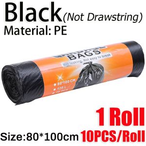 S/M/L/XL Kitchen Thicken Trash Bag Disposable Black Garbage Bags Large Capacity Portable Plastic Waste Bag