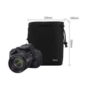 OWMXZL Multi-size Camera Bag Grey Black Soft Drawstring Pouch Convenient Waterproof Photography Bag For DSLR Camera