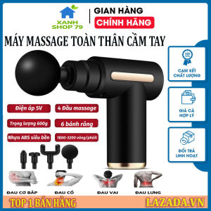 Máy Massage Cầm Tay - 6 Cấp Độ Hỗ Trợ Mát Xa Chuyên Sâu Giảm Đau Cơ Cứng Khớp - Máy Matxa Quà Tặng Cho Sức Khỏe Máy massage cầm tay  cao cấp 4 đầu - Sung massage toàn thân giảm căng cơ trị nhức mỏi vai gáy may mat xa cam tay
